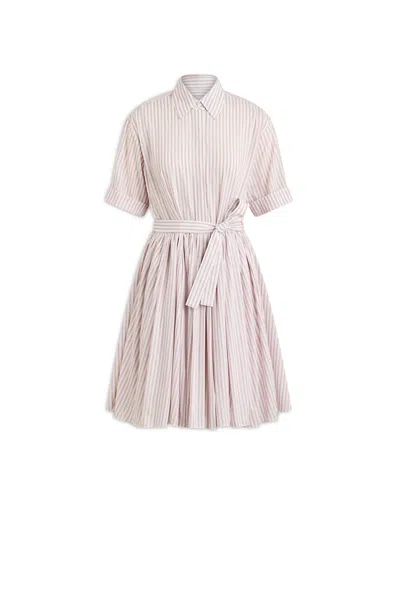 Scanlan Theodore Striped Mini Shirt Dress In Pink
