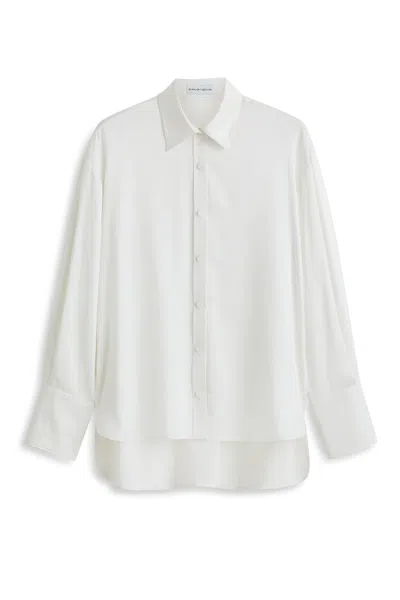 Scanlan Theodore Sueded Silk Oversized Shirt In Neutral