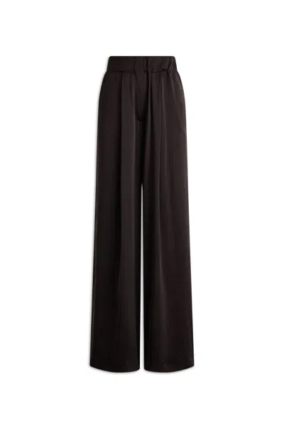 Scanlan Theodore Sueded Silk Trouser In Chocolate