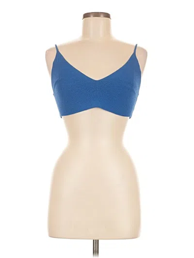 Pre-owned Scanlan Theodore Tank Top Blue Strapless Neckline Tops