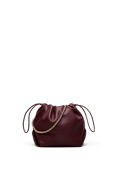 Scanlan Theodore The Leather Drawstring Bag In Burgundy
