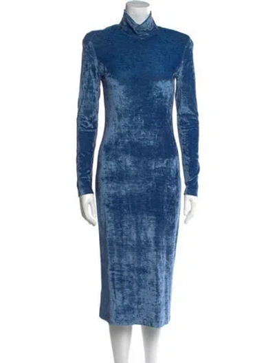 Pre-owned Scanlan Theodore Tie-dye Print Midi Length Dress In Blue