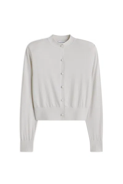 Scanlan Theodore Tinsel Shoulder Pad Cardigan In Chalk