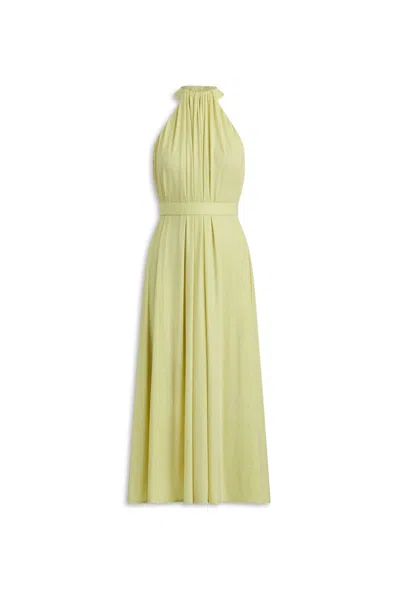 Scanlan Theodore Tinsel Turban Neck Gown In Yellow