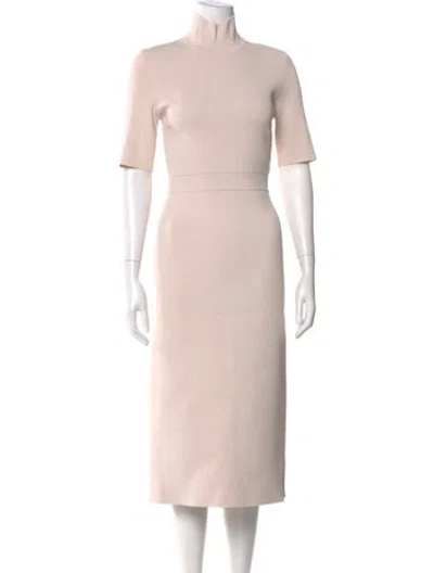 Pre-owned Scanlan Theodore Turtleneck Long Dress W/ Tags In Neutral