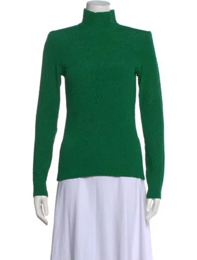 Pre-owned Scanlan Theodore Turtleneck Long Sleeve Top In Green