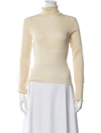 Pre-owned Scanlan Theodore Turtleneck Sweater In Yellow