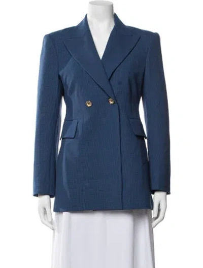 Pre-owned Scanlan Theodore Tweed Pattern Blazer In Blue