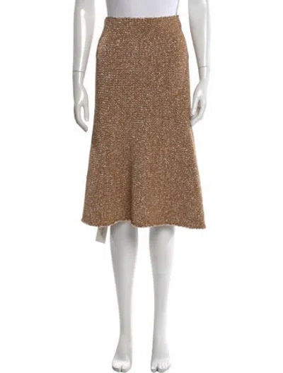 Pre-owned Scanlan Theodore Tweed Pattern Midi Length Skirt In Multi