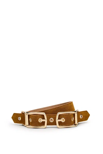 Scanlan Theodore Twin Saddle Buckle Belt 2.5 In Citrine