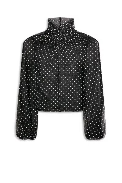 Scanlan Theodore Velvet Spot Turban Top In Black