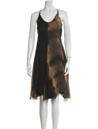 Pre-owned Scanlan Theodore Vintage Mini Dress In Green