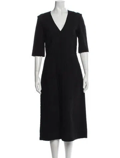 Pre-owned Scanlan Theodore Virgin Wool Midi Length Dress In Blue