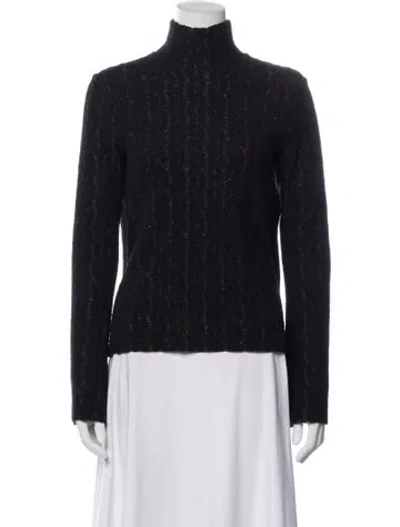 Pre-owned Scanlan Theodore Virgin Wool Patterned Top In Black