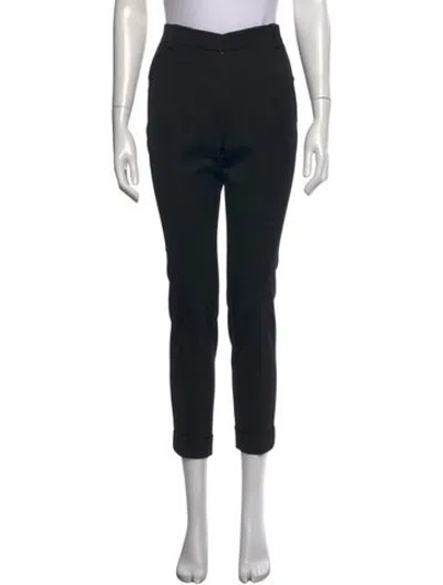 Pre-owned Scanlan Theodore Virgin Wool Straight Leg Pants In Black