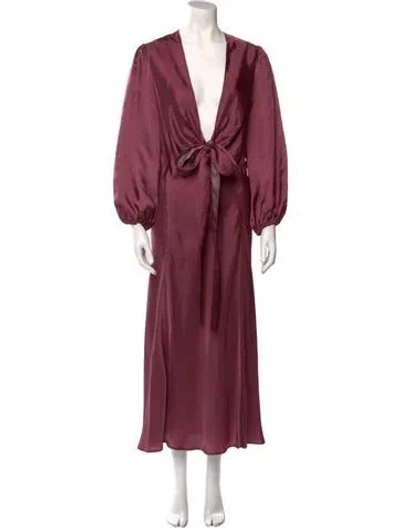 Pre-owned Scanlan Theodore V-neck Long Dress W/ Tags In Pink