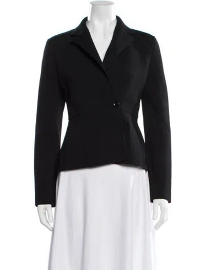Pre-owned Scanlan Theodore V-neck Long Sleeve Top In Black