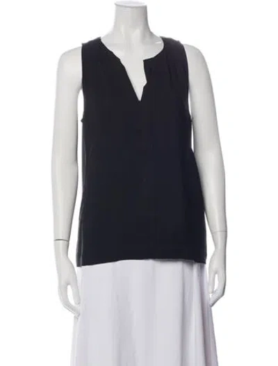 Pre-owned Scanlan Theodore V-neck Sleeveless Top In Black
