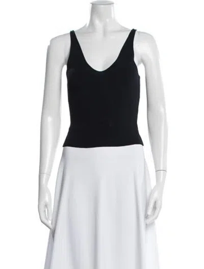 Pre-owned Scanlan Theodore V-neck Sleeveless Top In Brown