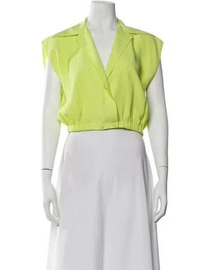 Pre-owned Scanlan Theodore V-neck Sleeveless Top In Yellow