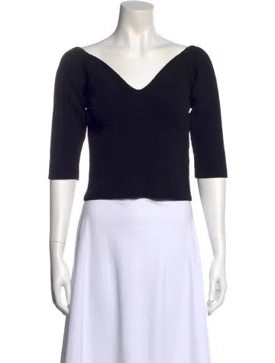 Pre-owned Scanlan Theodore V-neck Sweater In Black