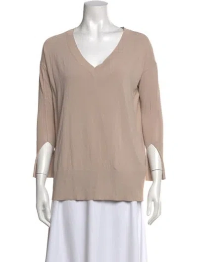 Pre-owned Scanlan Theodore V-neck Sweater In Neutrals