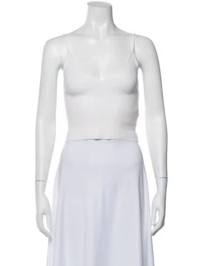 Pre-owned Scanlan Theodore V-neck Sweater In White