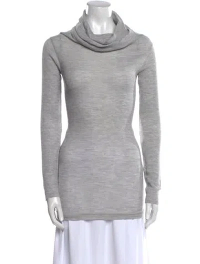 Pre-owned Scanlan Theodore Wool Cowl Neck Sweater In Gray
