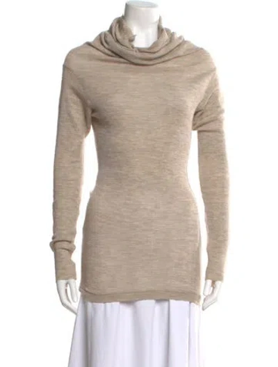 Pre-owned Scanlan Theodore Wool Cowl Neck Sweater In Neutral