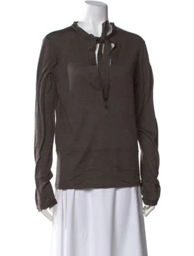 Pre-owned Scanlan Theodore Wool Crew Neck Sweater In Brown