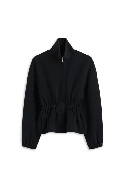 Scanlan Theodore Wool Funnel Neck Jacket In Black