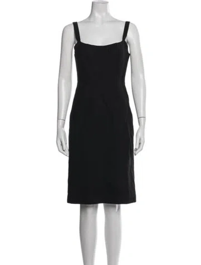 Pre-owned Scanlan Theodore Wool Knee-length Dress In Black