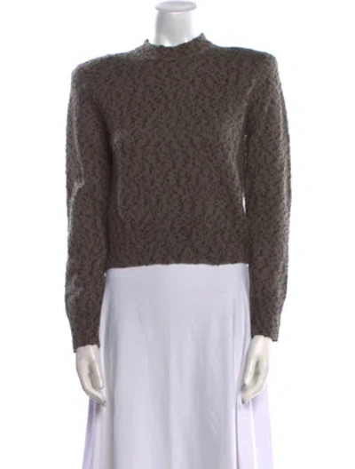 Pre-owned Scanlan Theodore Wool Mock Neck Sweater In Brown