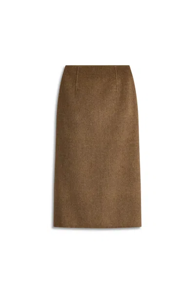 Scanlan Theodore Wool Pencil Skirt In Green