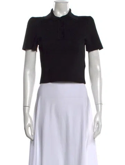 Pre-owned Scanlan Theodore Wool Short Sleeve Polo In Black