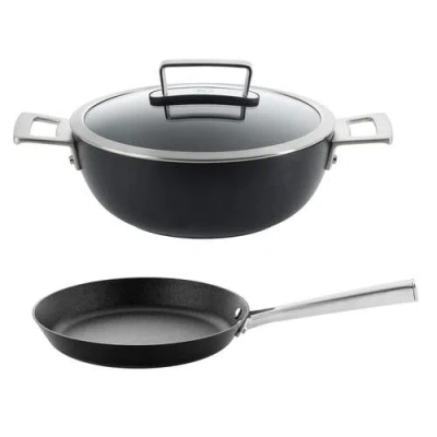 Scanpan 70th Anniversary 3 Piece Cookware Set With Braiser & 10.25-inch Skillet In Black