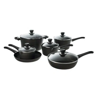 Scanpan Classic 11 Pieces Aluminum Non-stick Cookware Set In Silver;black;clear