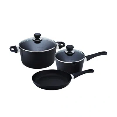 Scanpan Classic 5 Piece Aluminum Non-stick Cookware Set In Satin;black