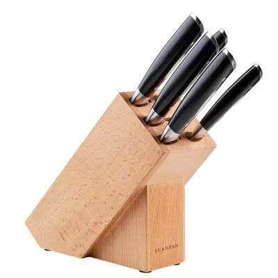 Scanpan Classic 6 Piece Knife Block Set In Black