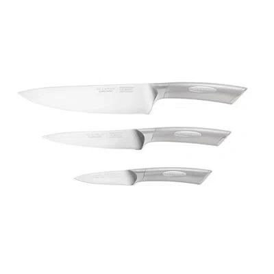 Scanpan Classic Knife Set Stainless Steel Handle 3pc Knife Set In Silver