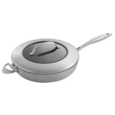 Scanpan Ctx 12.75 Inch Nonstick Saute Pan With Lid, Stainless Steel In Silver