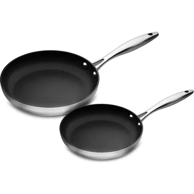 Scanpan Ctx 2 Piece Nonstick Fry Pan Set, 8" & 10.25", Stainless In Black