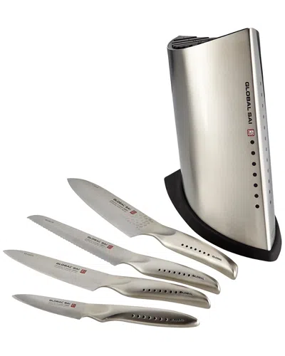 Scanpan Global 5pc Knife Block Set In Silver