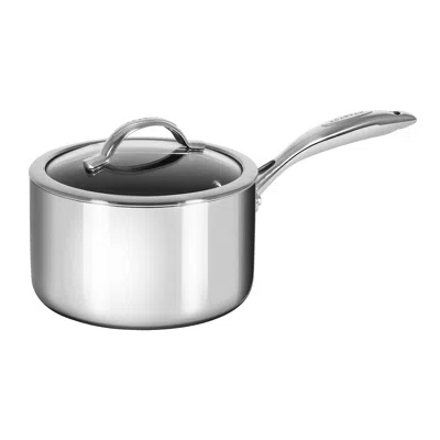 Scanpan Haptiq Stainless Steel Nonstick 2.75 Qt. Covered Saucepan In Silver