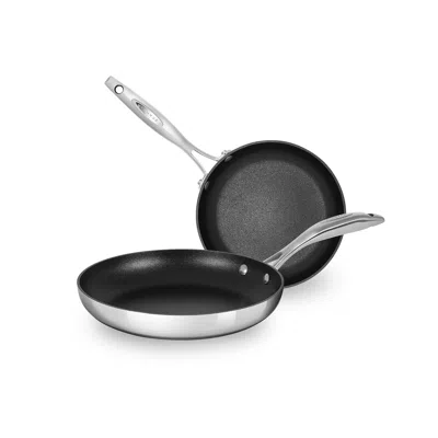 Scanpan Haptiq Stainless Steel Nonstick 8-inch & 10.25-inch Fry Pan Set In Silver