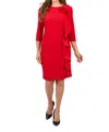 Scapa Lauren Flower Ruffle Dress In Red In Red