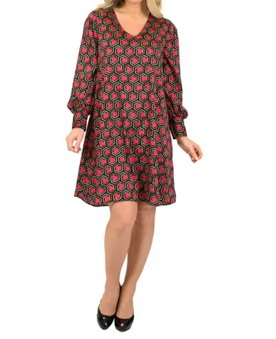 Scapa Lauren Perre Dress In Black/fuchsia In Multi