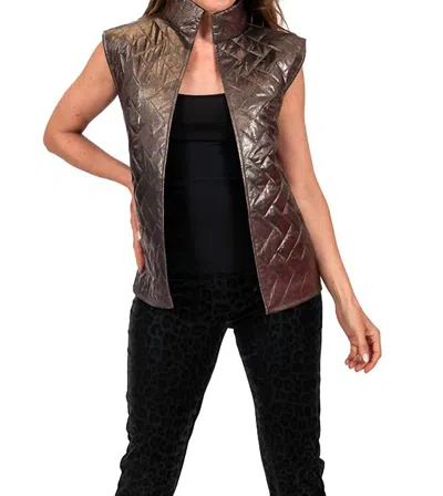 Scapa Polished Sleeveless Vest In Bronze In Brown