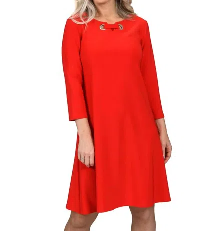 Scapa Women's Three-quarter Mini Dress In Coral In Red