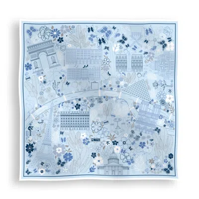 Scapes By Elizabeth Women's Blue / White Paris Silk Scarf In Blue Reverie In Multi